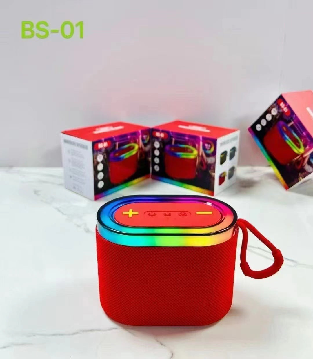 Altavoz Bluetooth inalámbrico portátil con luces RGB