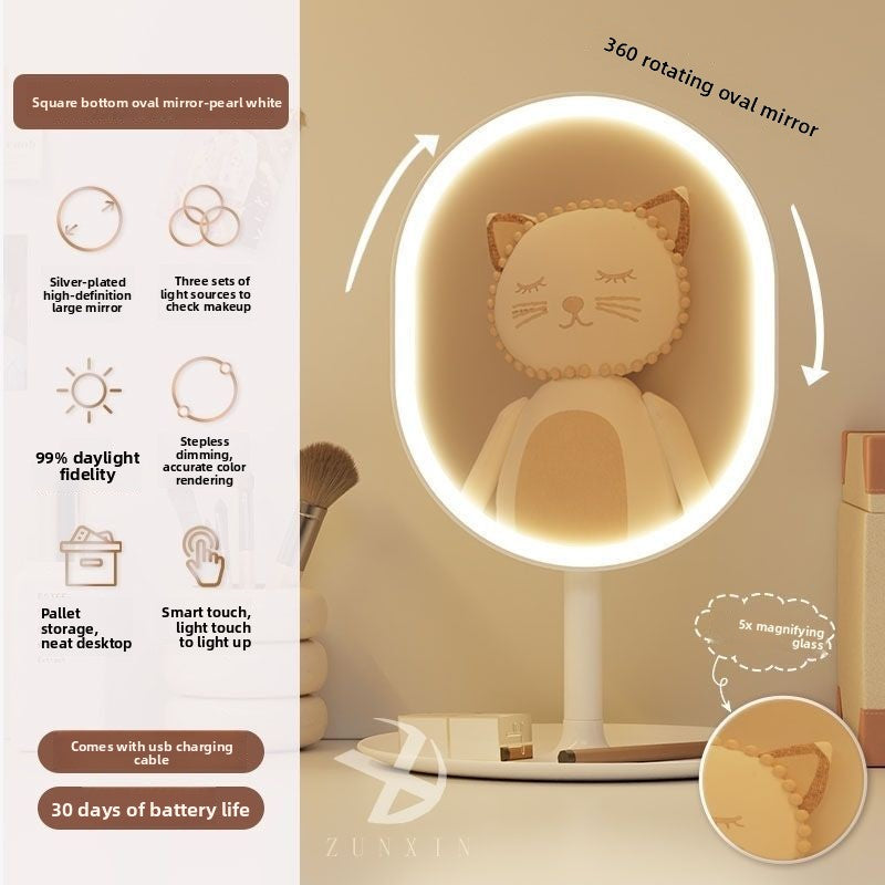 Espejo de maquillaje inteligente con luces LED