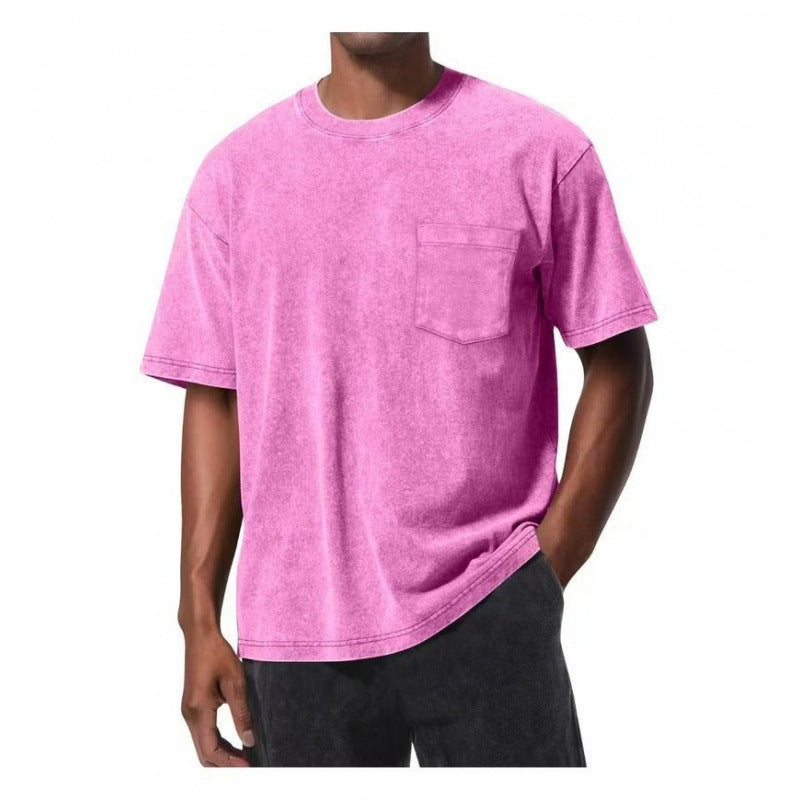 Camiseta de algodón de gran tamaño lavado vintage