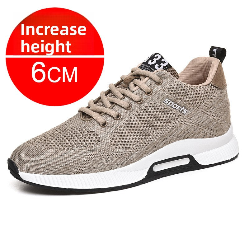Zapatos deportivos casuales de malla transpirable que aumentan la altura
