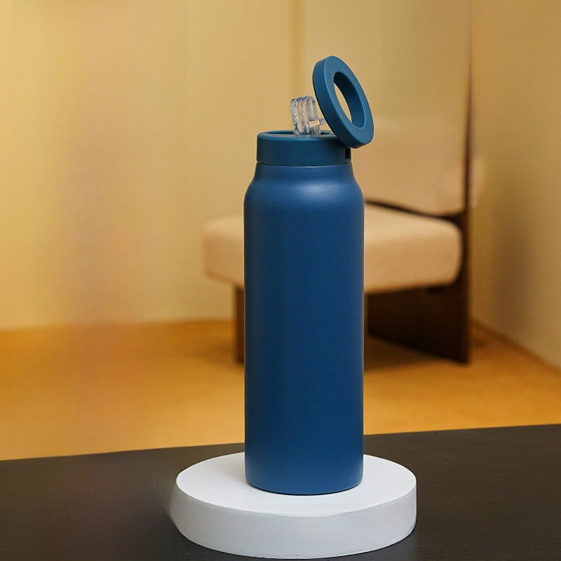 Botella de agua con aislamiento magnético con soporte para teléfono