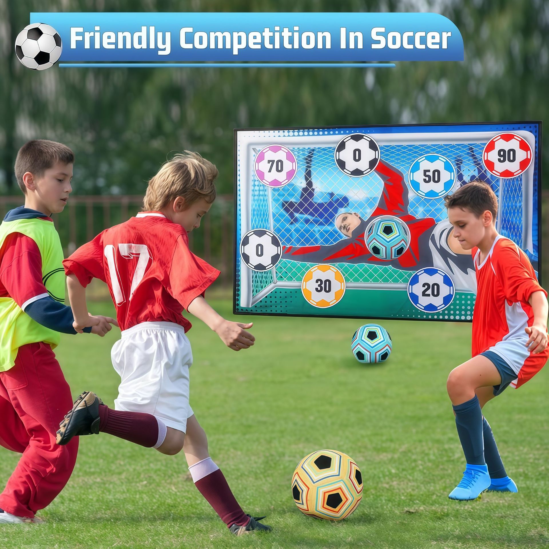 Juego de objetivos de fútbol interactivo para niños