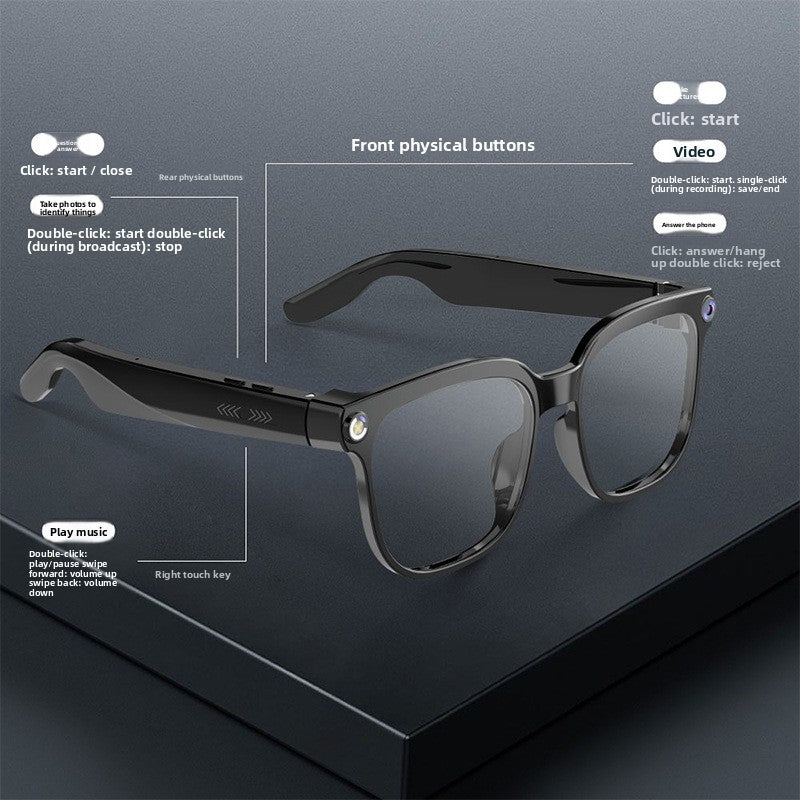 Gafas inteligentes AI con cámara y Bluetooth