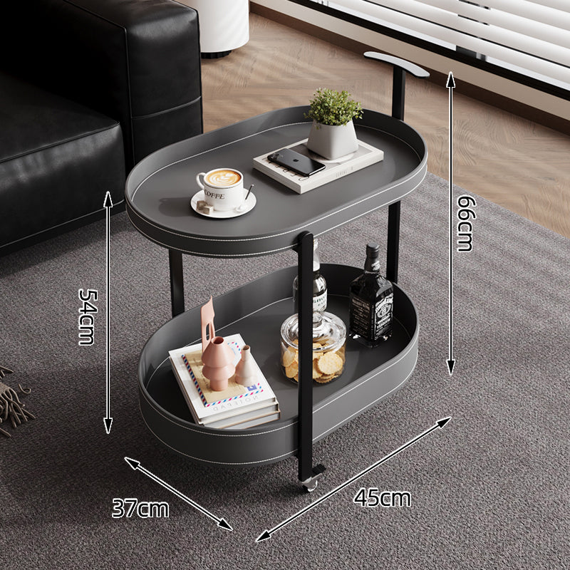 Mesa auxiliar de estilo italiano con ruedas y almacenamiento