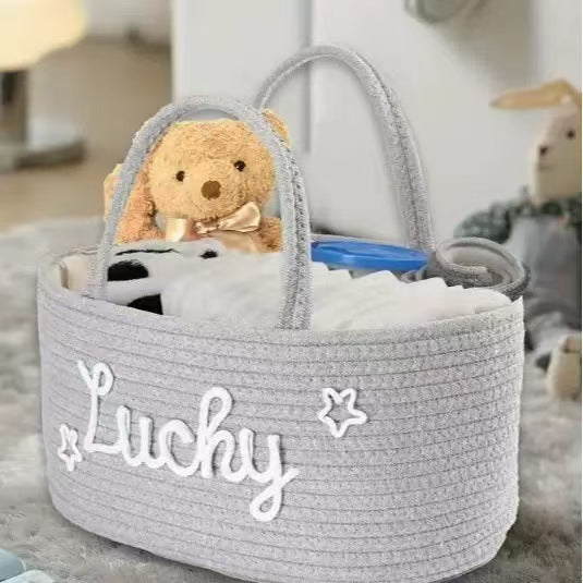 Handwoven Storage Basket with Removable Compartments