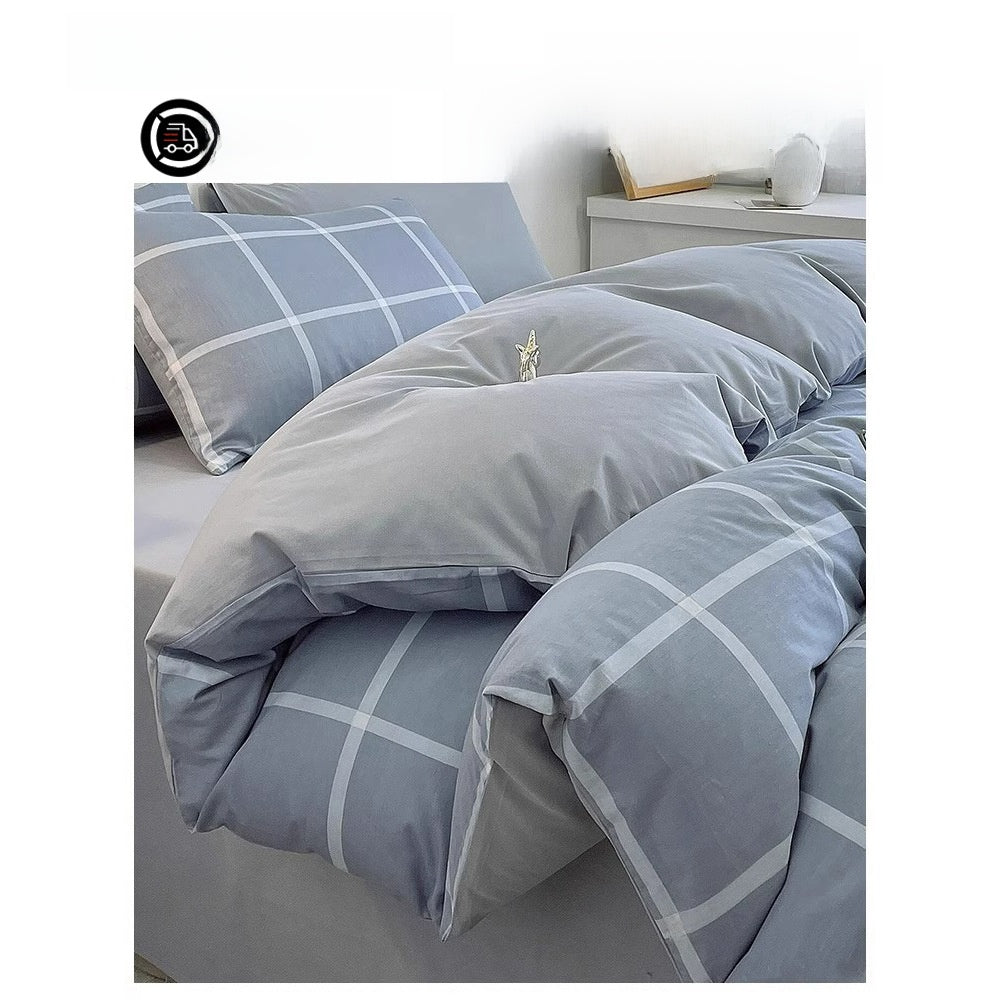 Juego de cama de algodón de cuatro piezas