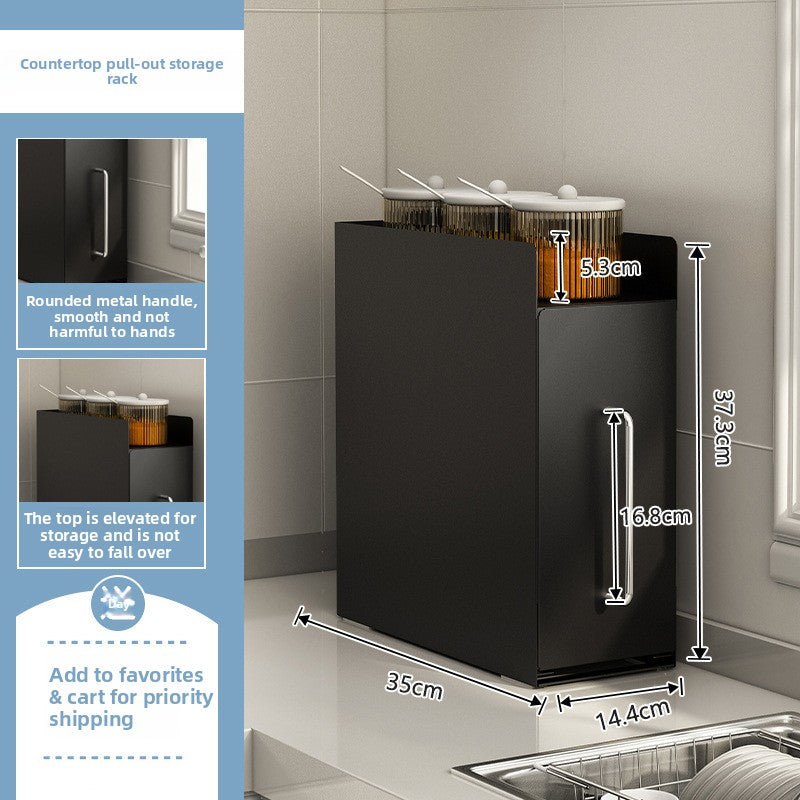 Double Layer Pull Out Kitchen Storage Rack