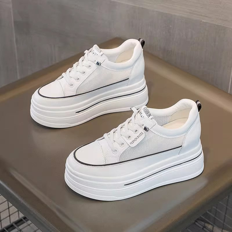 Zapatos casuales deportivos con aumento de altura para mujer