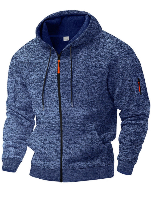 Ropa deportiva casual con capucha y cremallera para hombre