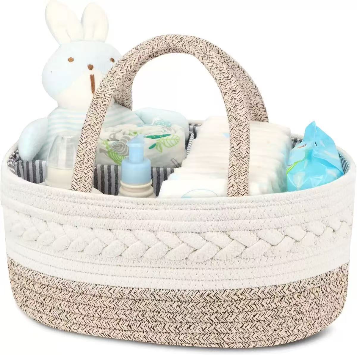 Handwoven Storage Basket with Removable Compartments