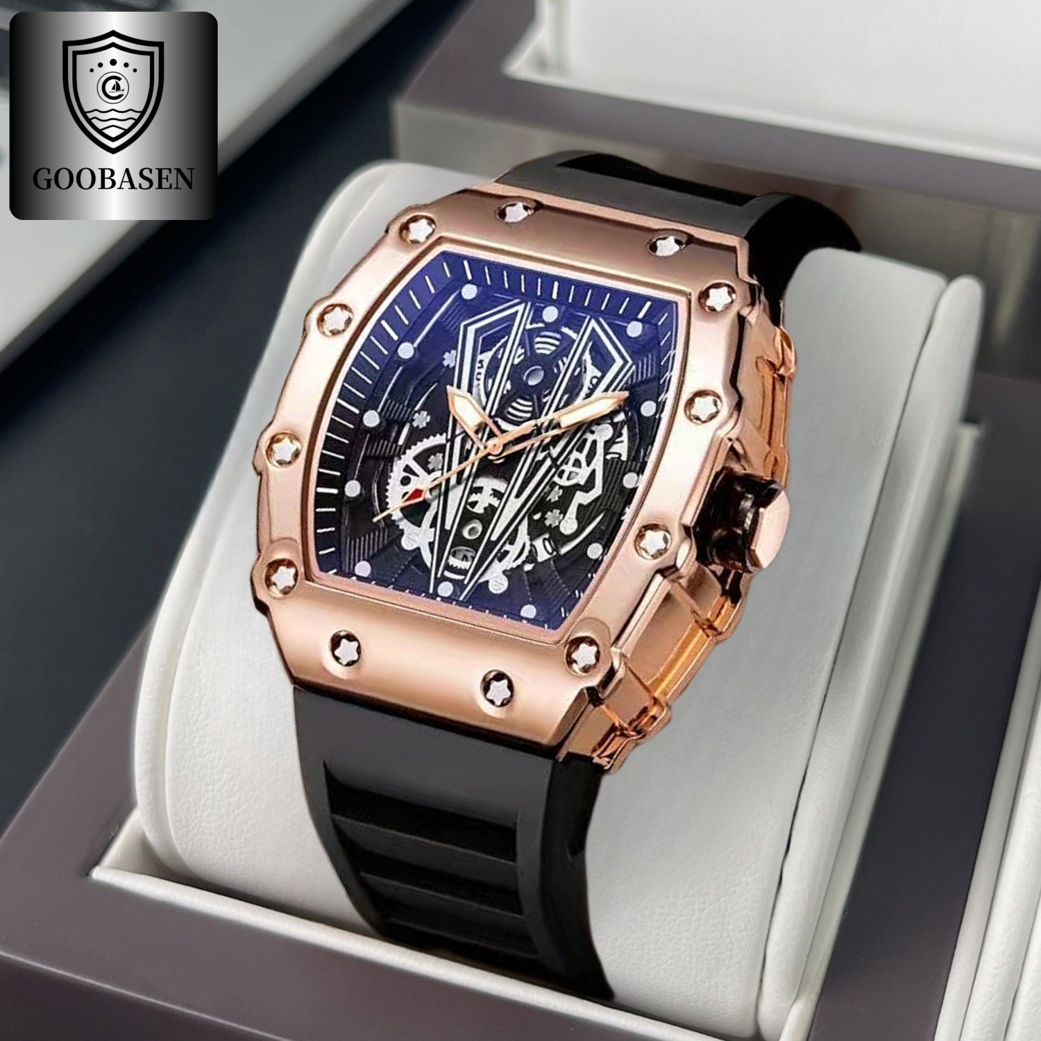 Men's Square Calendar Sports Quartz Watch