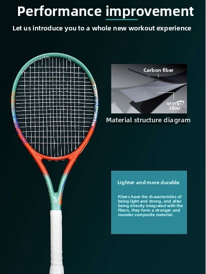 Raqueta de tenis profesional de fibra de carbono