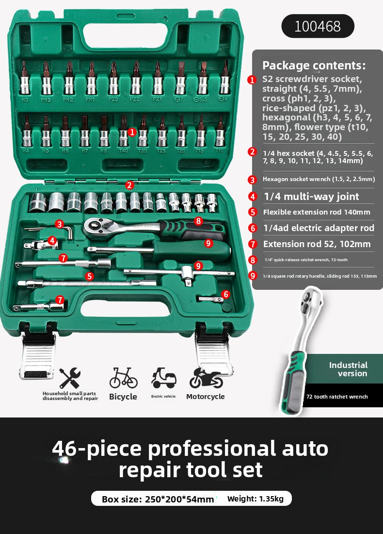 Juego de llave de trinquete Herramientas de reparación automotriz