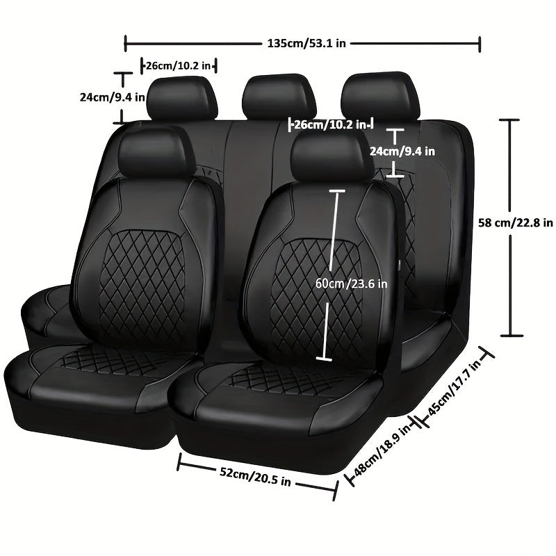 Juego de fundas de asiento de coche de cuero acolchado universal