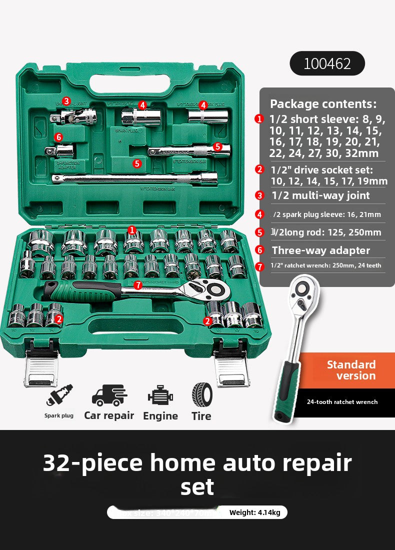 Juego de llave de trinquete Herramientas de reparación automotriz