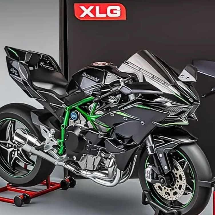 Modelo de motocicleta de aleación Kawasaki H2R con efectos dinámicos