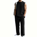 Men's Jacquard Ribbed Tank Top and Pants Set