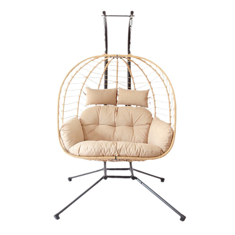 Silla colgante de mimbre