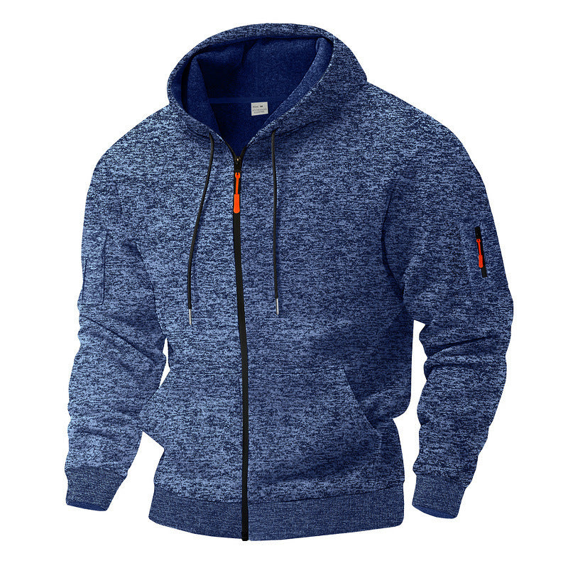 Ropa deportiva casual con capucha y cremallera para hombre