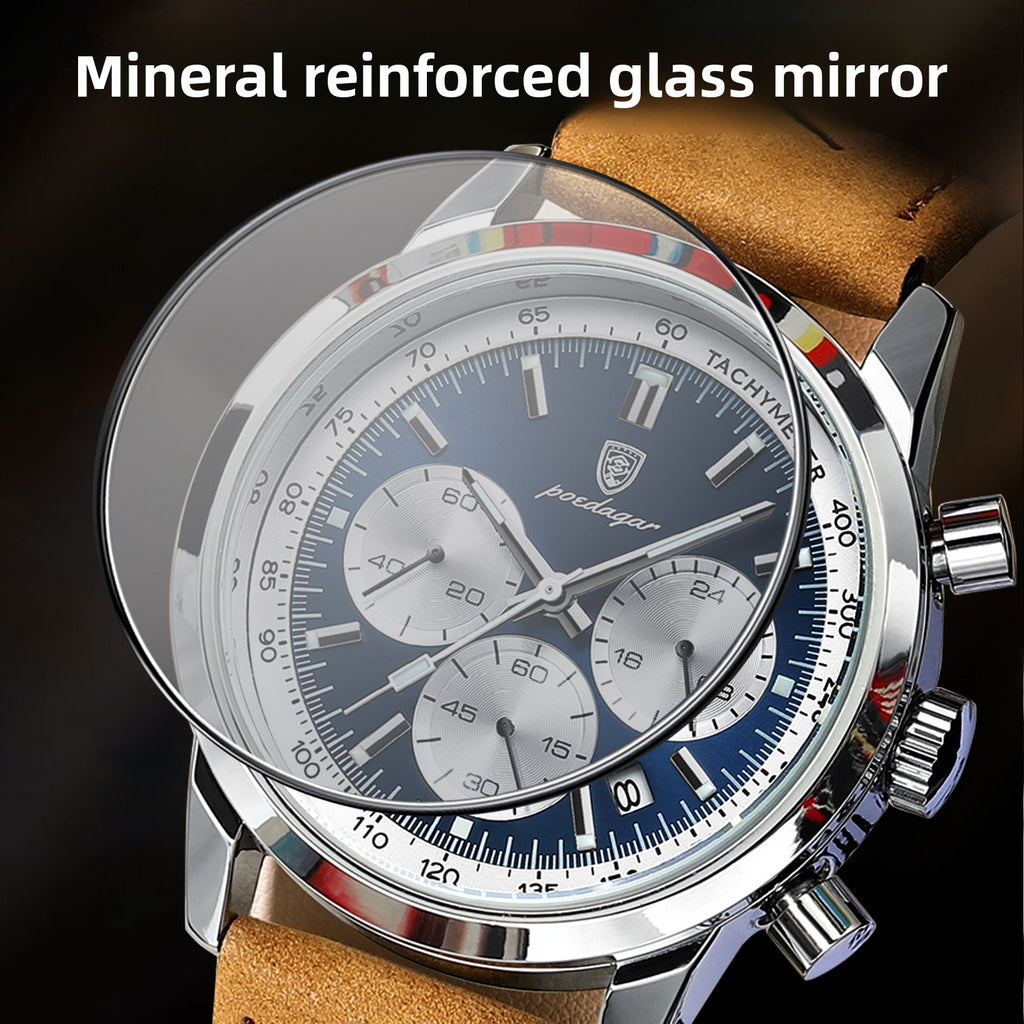 Reloj de cuarzo para hombre con correa de cuero