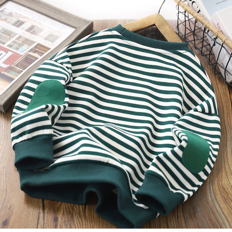 Sudadera de rayas para niños con forro polar y jersey
