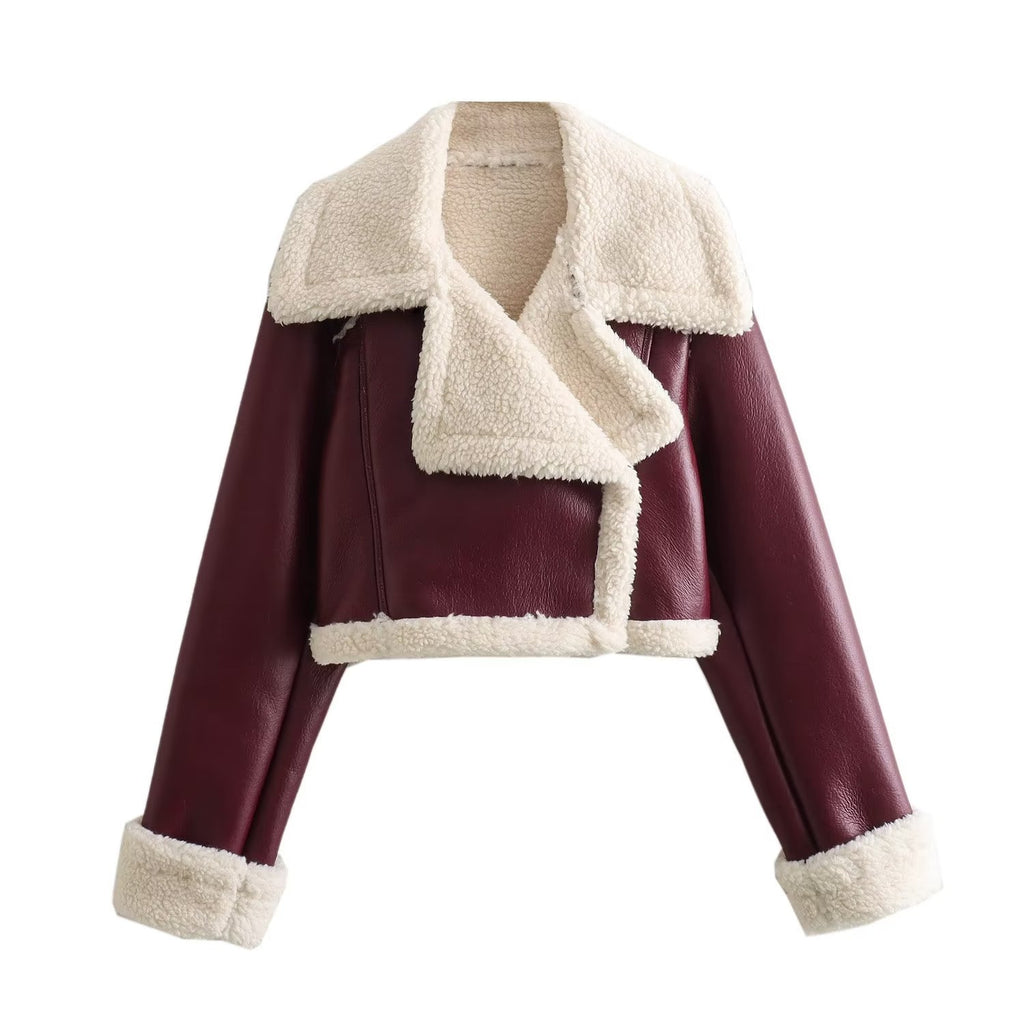 Chaqueta de moto corta para mujer
