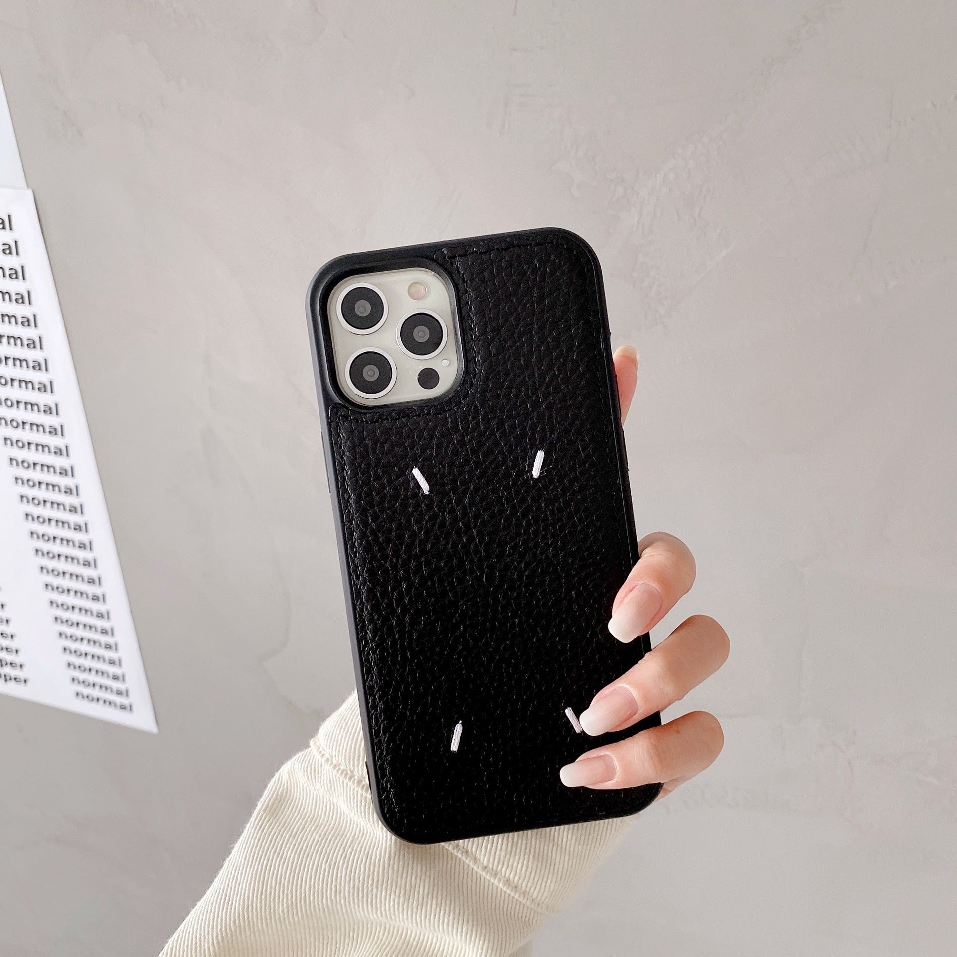 Funda de cuero bordado para iPhone de Apple
