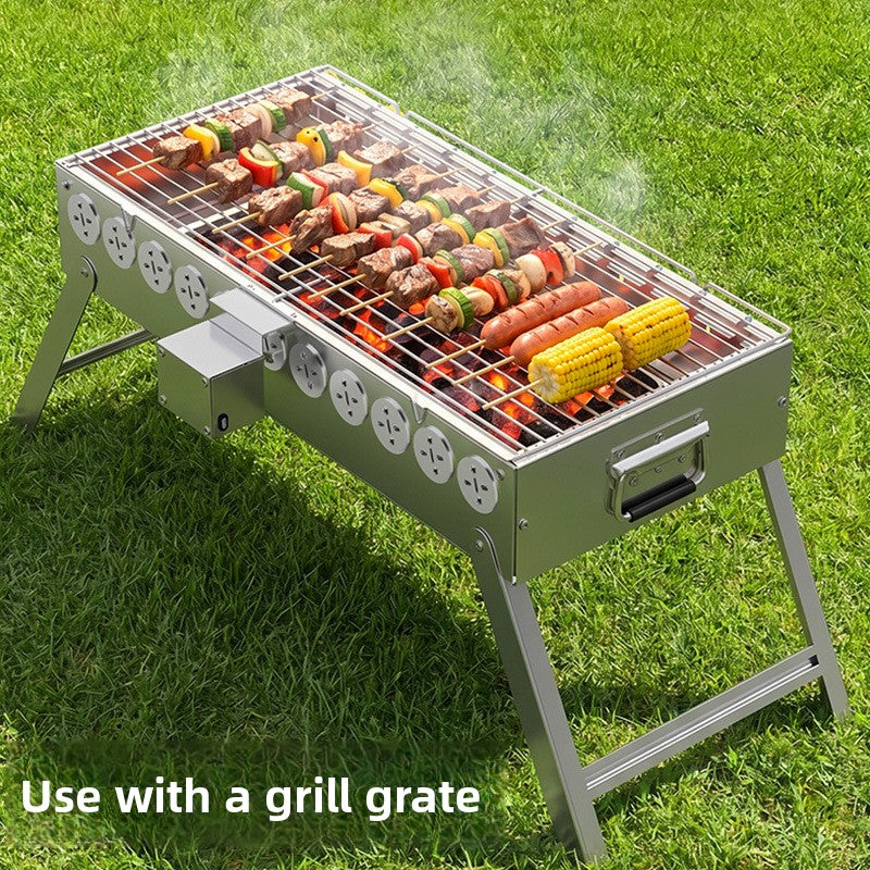 Parrilla giratoria automática portátil de acero inoxidable
