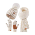 Winter Knitted Hat Scarf Gloves