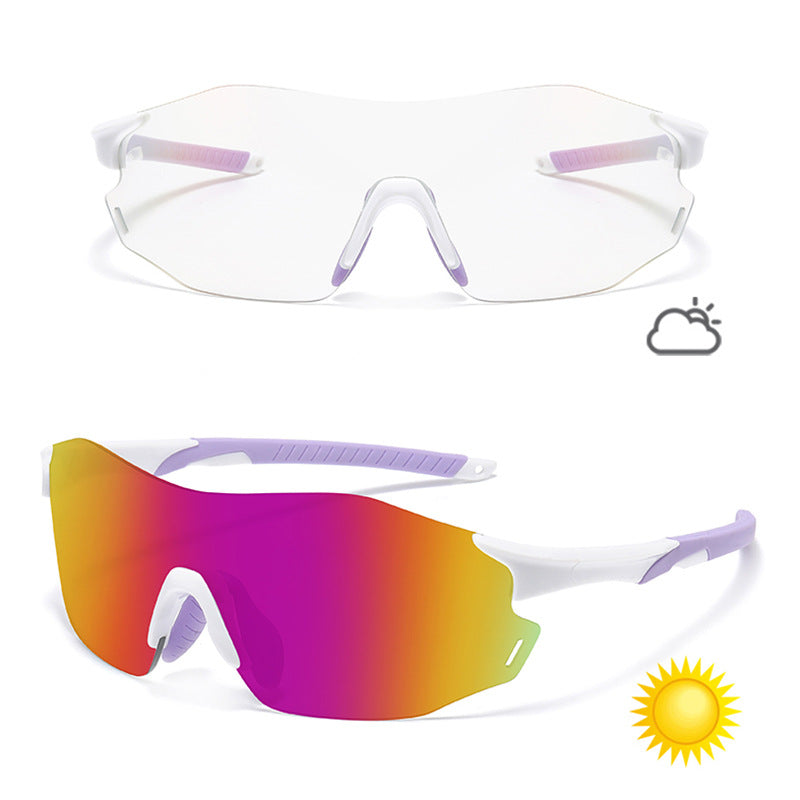 Gafas de sol deportivas que cambian de color para ciclismo y carrera
