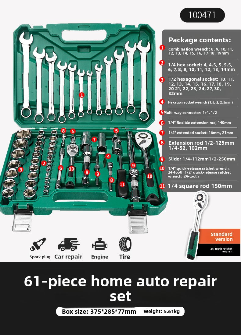 Juego de llave de trinquete Herramientas de reparación automotriz