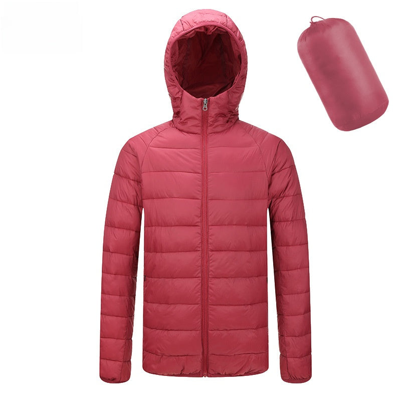 Chaqueta acolchada de algodón con cuello alto y capucha para hombre