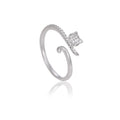 Anillo ajustable de cola de gato de circonita