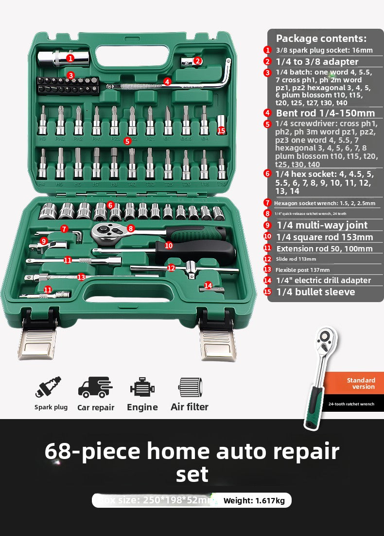 Juego de llave de trinquete Herramientas de reparación automotriz