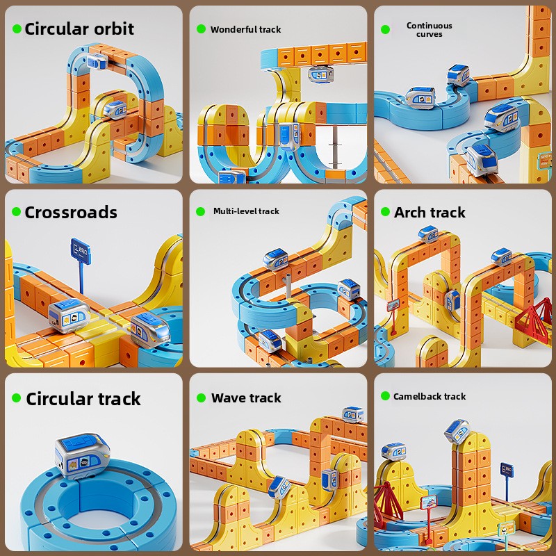 Juego de juguetes de tren educativo magnético