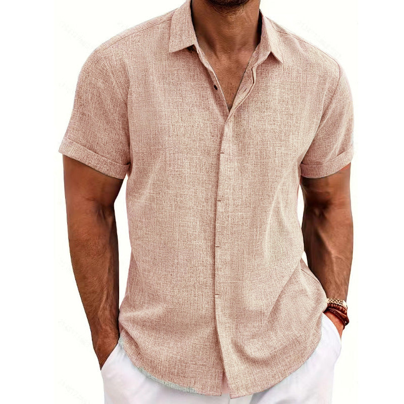 Camisa de manga corta de lino para hombre