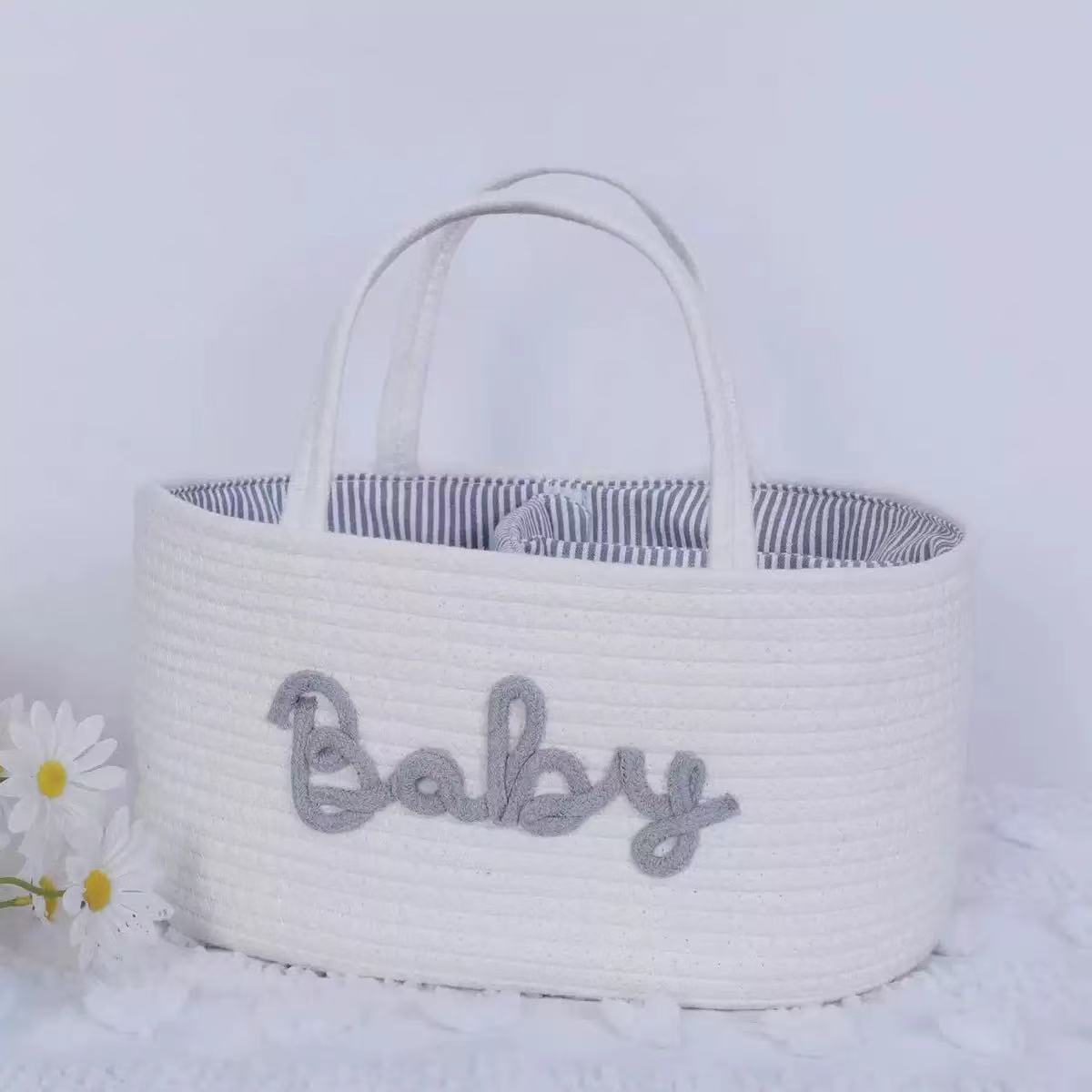 Handwoven Storage Basket with Removable Compartments