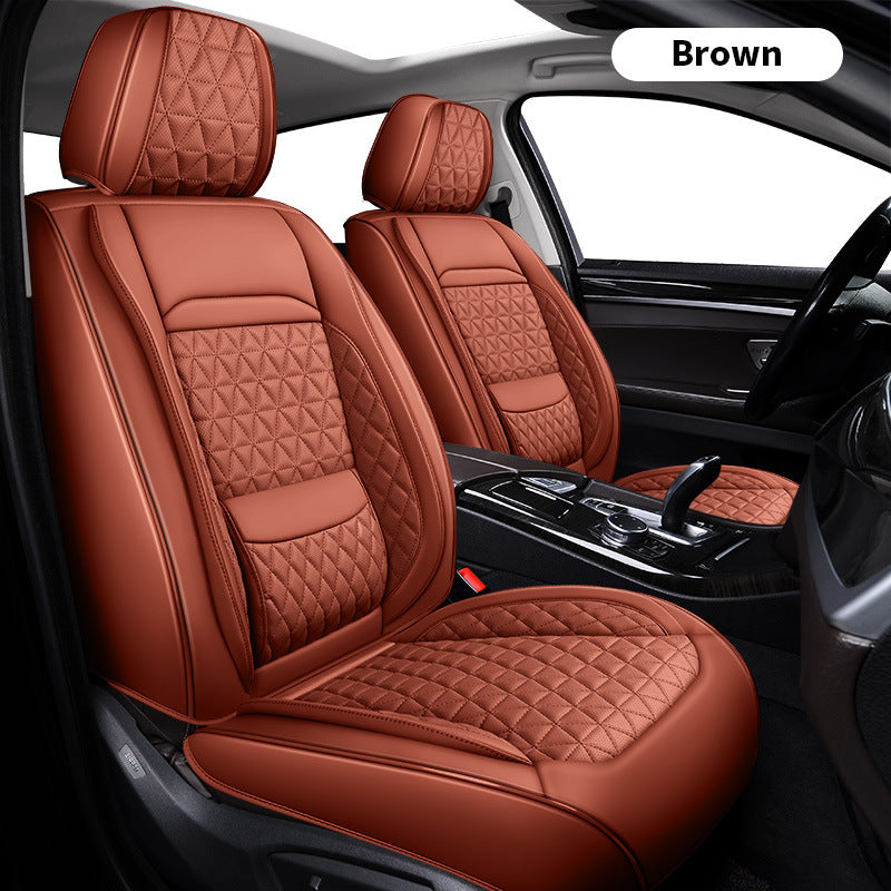 Funda de cuero para asiento de coche con soporte lumbar