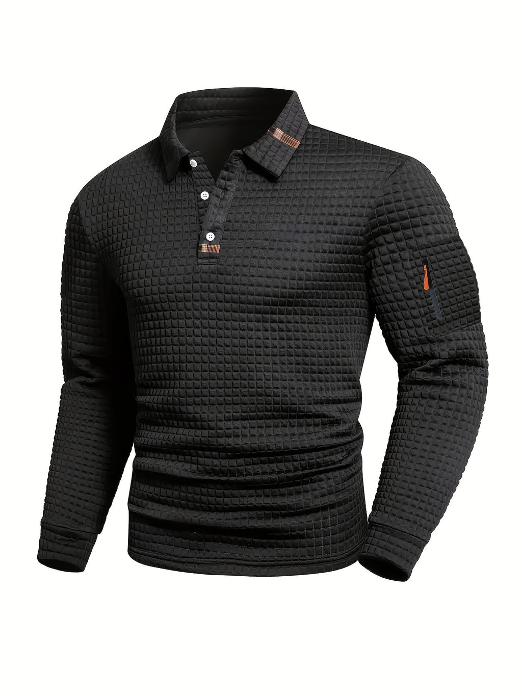 Mens Checkerboard Patchwork Polo Shirt