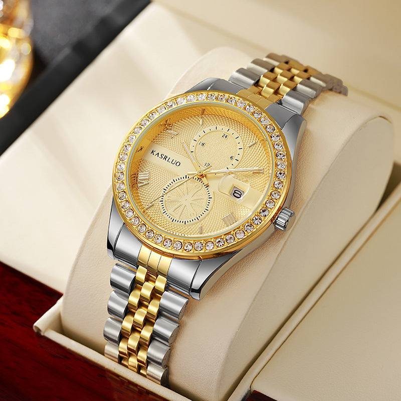 Reloj de cuarzo para hombre de acero inoxidable resistente al agua