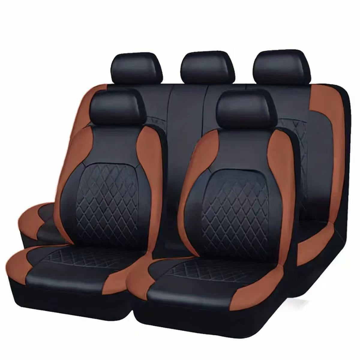 Funda de asiento de coche de cuero PU acolchado de diamante universal