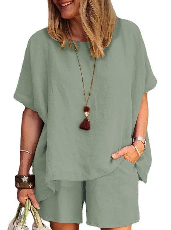 Conjunto de camisa y pantalones cortos casuales para mujer