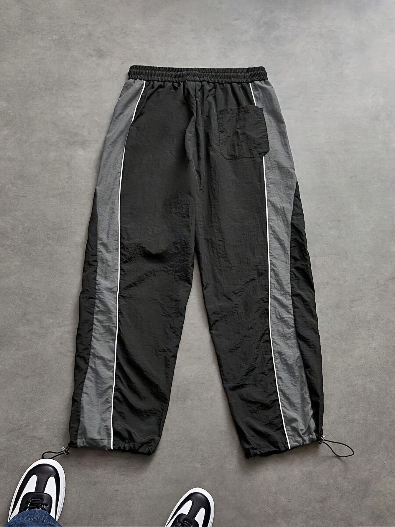 Pantalones casuales con puño con cordón para hombre