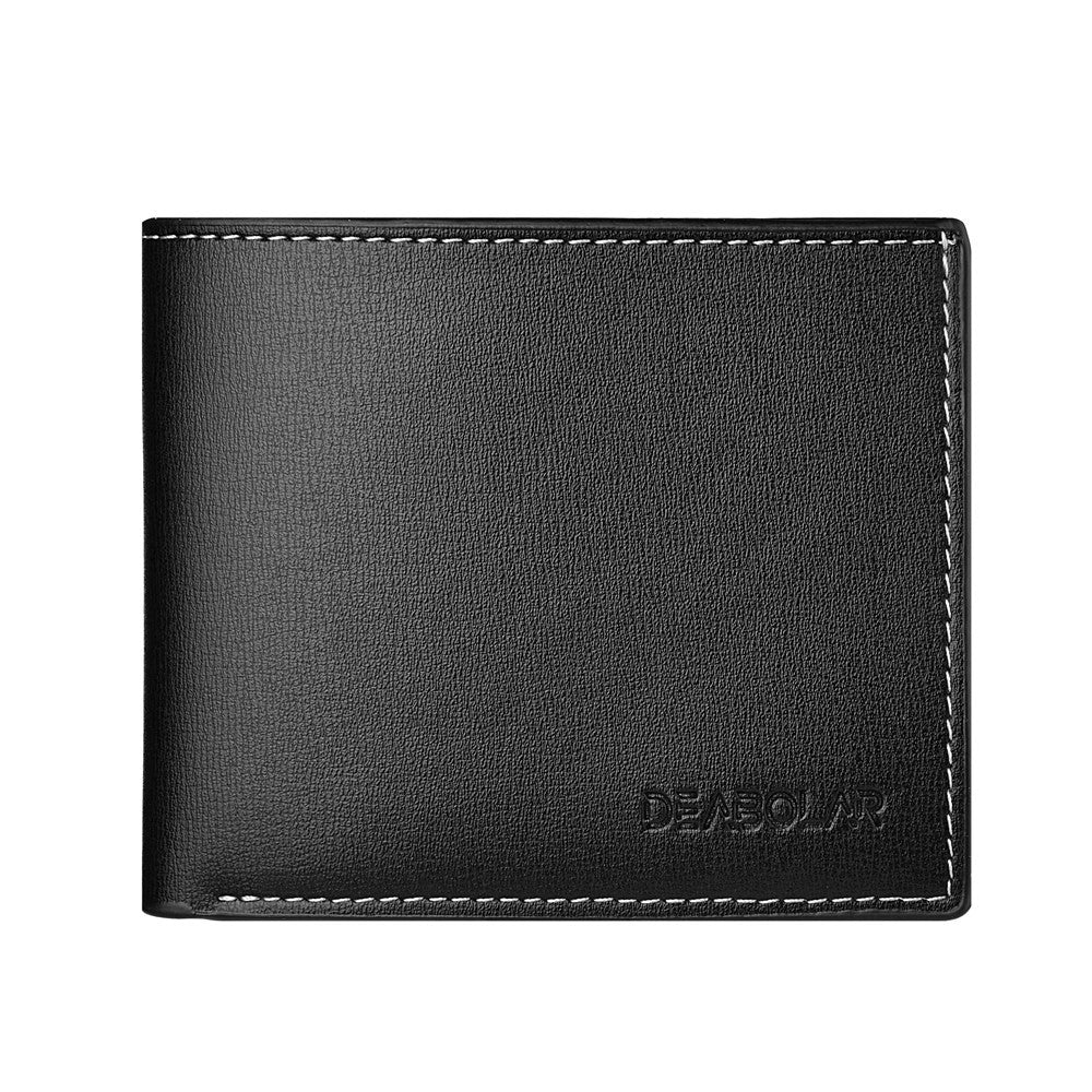Cartera de cuero PU plegable para hombre