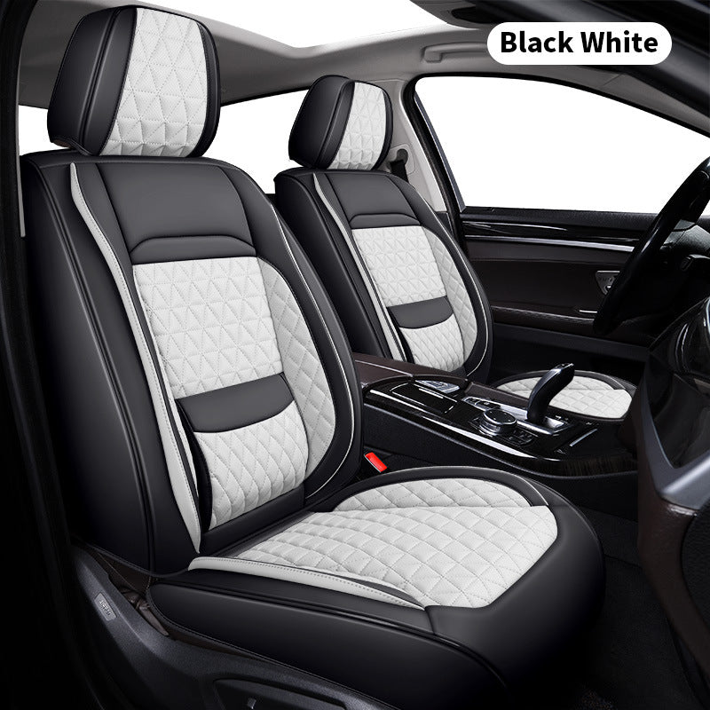 Funda de cuero para asiento de coche con soporte lumbar