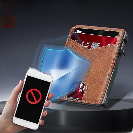 Cartera de fibra de carbono para hombre con ranura Airtag