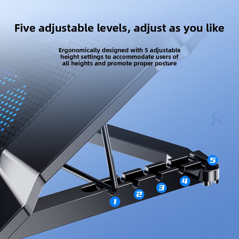 Almohadilla de enfriamiento para portátil con 4 ventiladores, soporte plegable