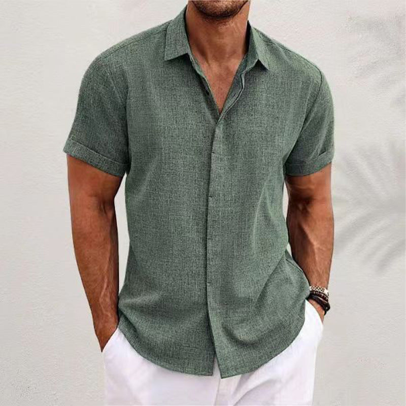 Camisa de manga corta de lino para hombre