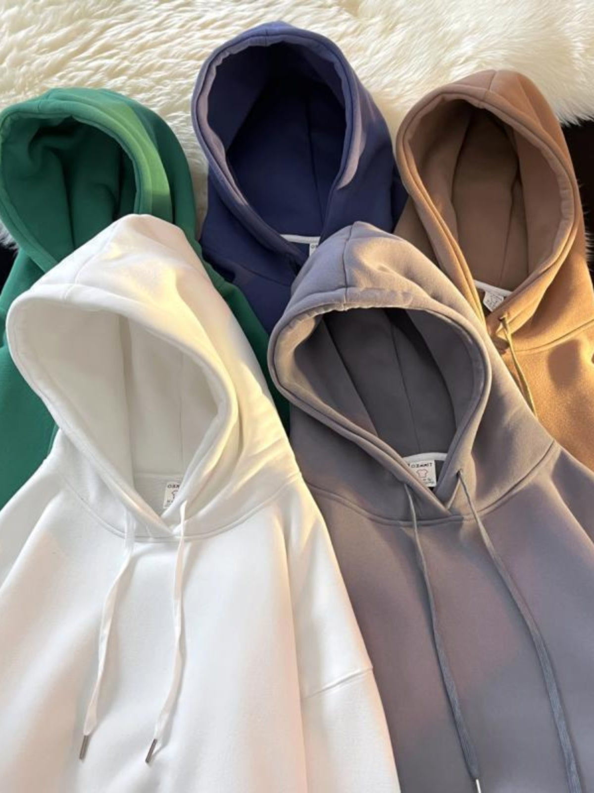 Sudadera de vellón con capucha para hombre, jersey casual de gran tamaño