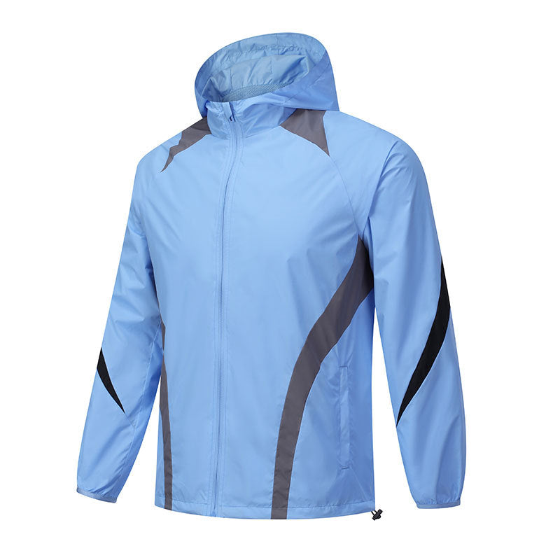 Chaqueta de lluvia con capucha a prueba de viento Entrenamiento deportivo para hombre
